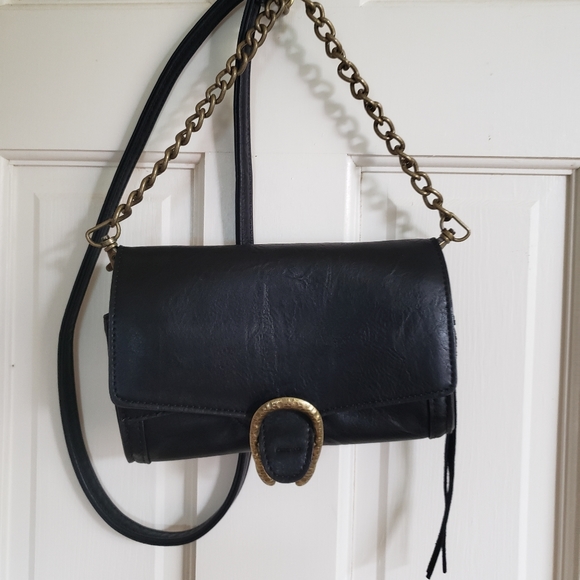 Madden Girl black leather cross body clutch - Picture 2 of 5